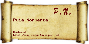 Puia Norberta névjegykártya